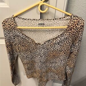 PINK Victoria's Secret Animal Print Long Sleeve Top